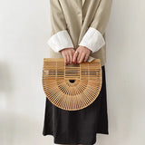 Female Straw Weave Tote Saddle Bag High Women's Handbag Large