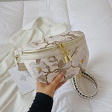 Flower Printed PU Leather Waist Bags For Women