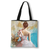 Gymnastics Art Print Shopping Bag Women Handbags Ballet Dancer Tote Bag