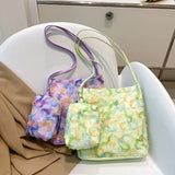 Lace Flower Handbag PU Leather Ladies Fairy Shoulder Underarm Bag Purse