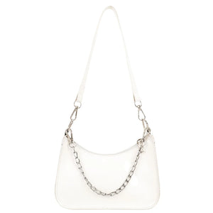 Lacquer PU Leather Armpit Bag Handbag Evening Bag