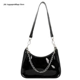 Lacquer PU Leather Armpit Bag Handbag Evening Bag