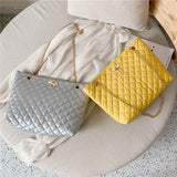 Lady Diamond Lattice Handbag Large Capacity Crossbody Bags Chain Totes