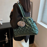 Lady Padded Space Totes Waterproof Down Fabric Cotton Shoulder Crossbody Bags