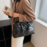 Lady Padded Space Totes Waterproof Down Fabric Cotton Shoulder Crossbody Bags