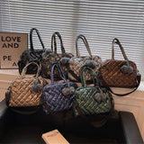 Lady Padded Space Totes Waterproof Down Fabric Cotton Shoulder Crossbody Bags