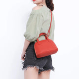 Leather Shell Bag Shoulder Bag High Top Handle Handbags Purse