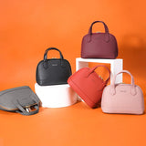 Leather Shell Bag Shoulder Bag High Top Handle Handbags Purse