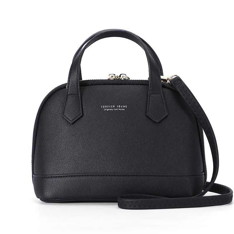 Leather Shell Bag Shoulder Bag High Top Handle Handbags Purse
