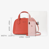 Leather Shell Bag Shoulder Bag High Top Handle Handbags Purse