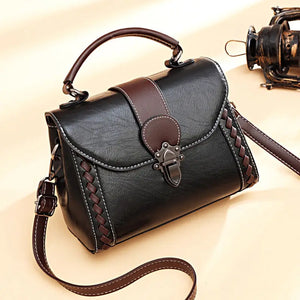 Lock Flap Shoulder Bag Women PU Leather Crossbody Vintage Handbag