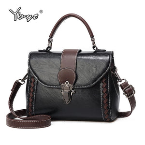 Lock Flap Shoulder Bag Women PU Leather Crossbody Vintage Handbag