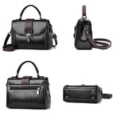 Lock Flap Shoulder Bag Women PU Leather Crossbody Vintage Handbag