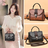 Lock Flap Shoulder Bag Women PU Leather Crossbody Vintage Handbag