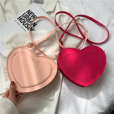 Heart Shape Female Handbags Single Strap Shoulder Bags PU Leather Pure
