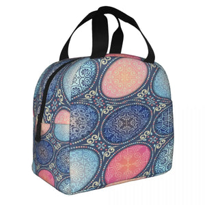 Ethnic Lunch Bag Insulated Thermal Cooler Bento Lunch Box Tote Picnic Storage