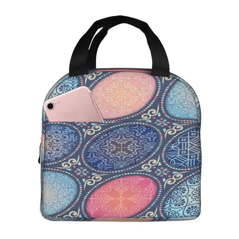 Ethnic Lunch Bag Insulated Thermal Cooler Bento Lunch Box Tote Picnic Storage