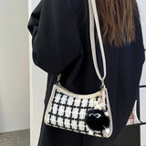 Plaid Messenger Bag Women Underarm Shoulder Clutch Purse Casual Tote Handbag