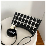 Plaid Messenger Bag Women Underarm Shoulder Clutch Purse Casual Tote Handbag