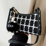Plaid Messenger Bag Women Underarm Shoulder Clutch Purse Casual Tote Handbag