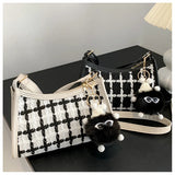 Plaid Messenger Bag Women Underarm Shoulder Clutch Purse Casual Tote Handbag