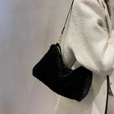 Furry Underarm Bag Big Capacity Tote for Autumn and Winter