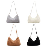 Furry Underarm Bag Big Capacity Tote for Autumn and Winter
