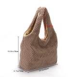 Red Plush Shoulder Bag Women Casual Handbag Tote Bag