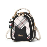 Plaid Cat Lady Backpack Student Backpack
