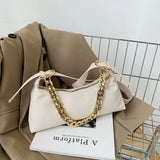 Solid Tote Bag Female PU Leather Crossbody Handbag Armpit bag