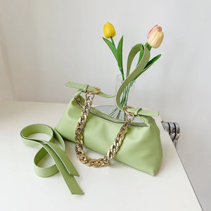 Solid Tote Bag Female PU Leather Crossbody Handbag Armpit bag