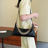 Solid Tote Bag Female PU Leather Crossbody Handbag Armpit bag