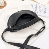 Solid Colour PU Leather Fanny Packs For Women Waist Bags Female Waist Pack