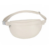 Solid Colour PU Leather Fanny Packs For Women Waist Bags Female Waist Pack