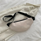 Stylish PU Leather Waist Bag Chain Fanny Pack Female Chest Bag