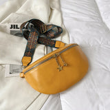Stylish PU Leather Waist Bag for Women Chain Zipper Fanny Pack