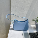 Solid Colour Shoulder Bags For Women PU Leather Hand Bag Ladies Purses And Handb