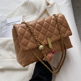 Stylish PU Leather Crossbody Bag Chain Shoulder Purse for Women