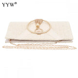 Yellow Tassel Envelope Clutch Crossbody Bag for Evening Party