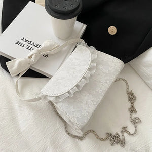 Lace Bowknot Shoulder Bag Small Wallet Female Party Handbag