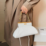 Women Chain Clutch Shoulder Bag Handbag Pleated Crossbody Bag