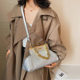 Women Chain Clutch Shoulder Bag Handbag Pleated Crossbody Bag