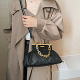 Women Chain Clutch Shoulder Bag Handbag Pleated Crossbody Bag