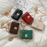 Women Mini Chain Shoulder Bag PU Leather Crossbody