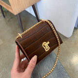Women Mini Chain Shoulder Bag PU Leather Crossbody