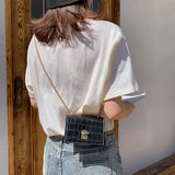 Women Mini Shoulder Bag PU Leather Chain Crossbody Light Wild Daily Messenger