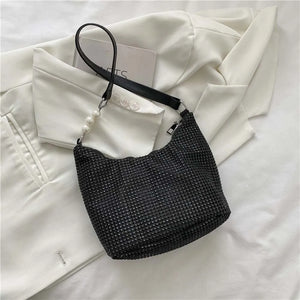 Rhinestone Shoulder Handbag for Wedding Party with Large Capacity