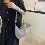 Rhinestone Shoulder Handbag for Wedding Party with Large Capacity