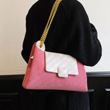 Women Shoulder Bags All-Match Chains Messenger Bag Texture Underarm Pack