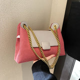 Women Shoulder Bags All-Match Chains Messenger Bag Texture Underarm Pack